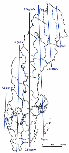 Projection zones for RT 90.