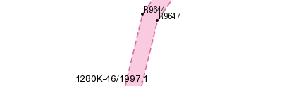 Exempelbild "Gränspunktstext, rättigheter" i skala 1:500 från geodatatjänsten Planer, bestämmelser och rättigheter Visning.