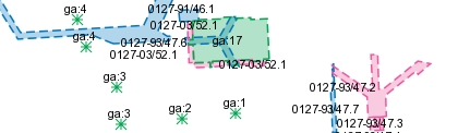 Exempelbild "Rättigheter" i skala 1:2000 från geodatatjänsten Planer, bestämmelser och rättigheter Visning.