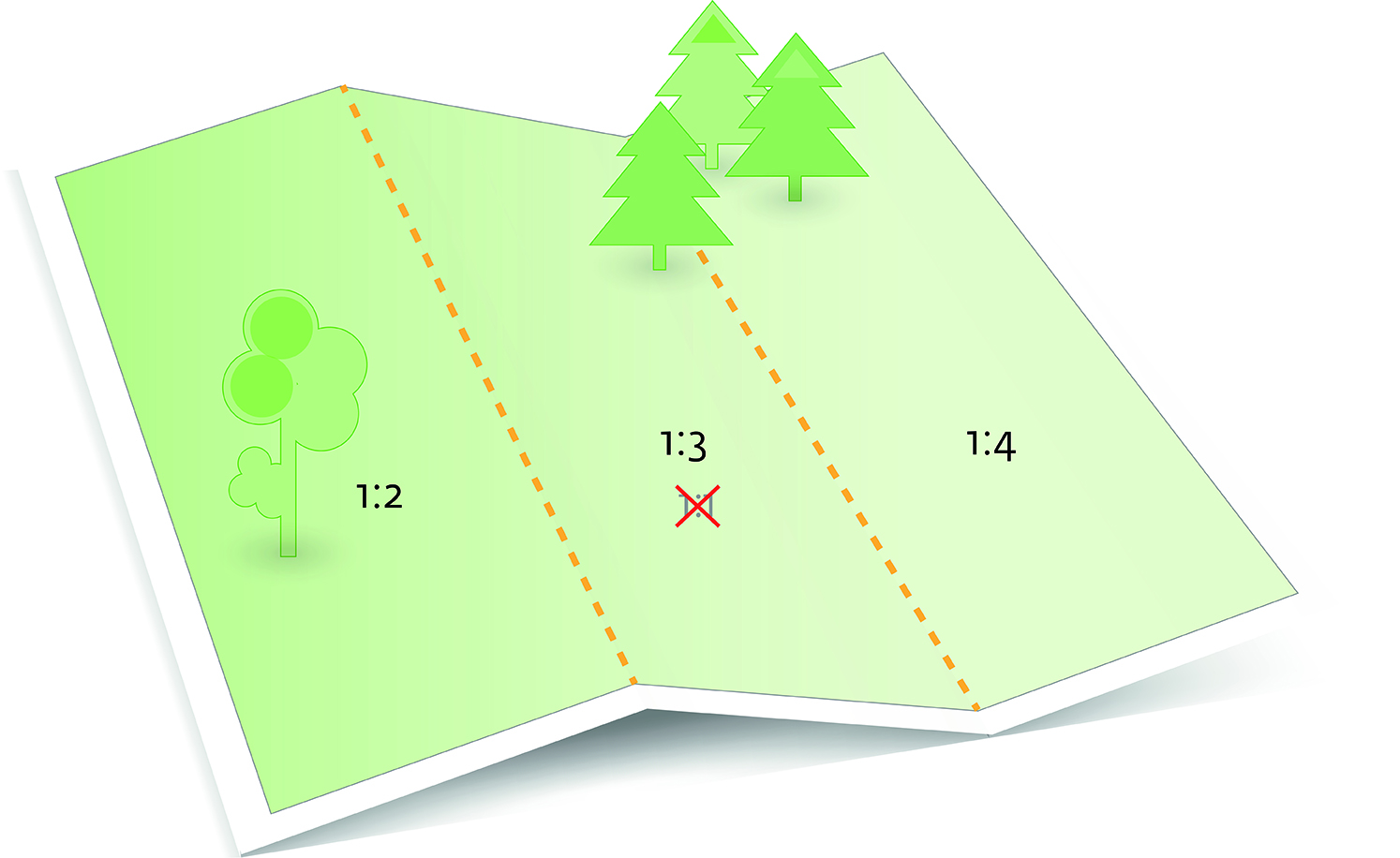 Illustrated map showing the change in a split