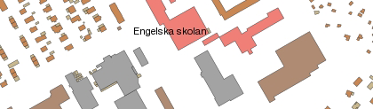 Exempelbild Bebyggelse från tjänsten Topografisk webbkarta med fastighetsindelning - Visning Skiktindelad.