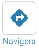 Blue square with white curved arrow on it, against a white background.