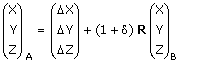 Formula for three-dimensional Helmert transformation.