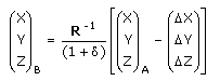 Inverse formula for three-dimensional Helmert transformation.