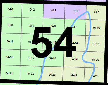 Example of an index map for häradsekonomiska kartan.