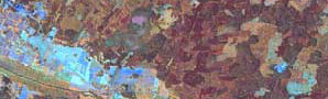 Mosaik med infraröda färger - lämplig för vegetationsstudier.