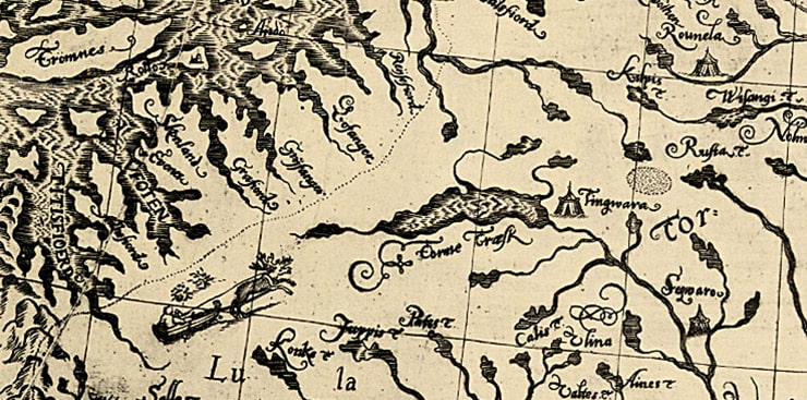 Detalj från Rikskarta från 1626
