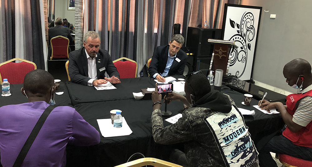 Press conference where Christopher Byren and Frank Pichel got to answer questions from Liberian journalists.