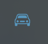  Blue car icon against a gray background. 