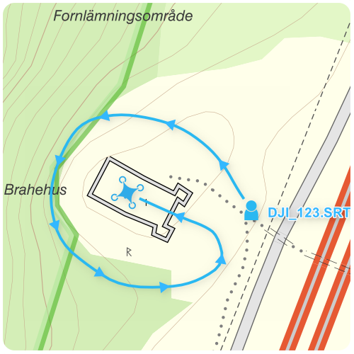 Karta med information i form av drönarens rutt.