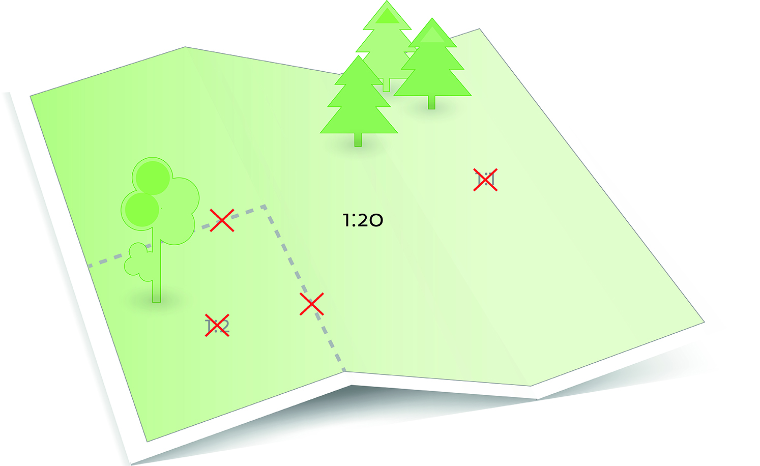  Illustrated map showing the change at a merger