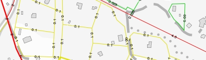 Example image Property boundary, mean error, in scale 1: 4 000.