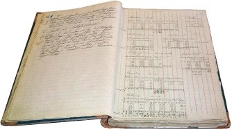 Bild som visar handskrift i geodetiska arkivet.
