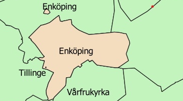 Karta där Enköping syns.